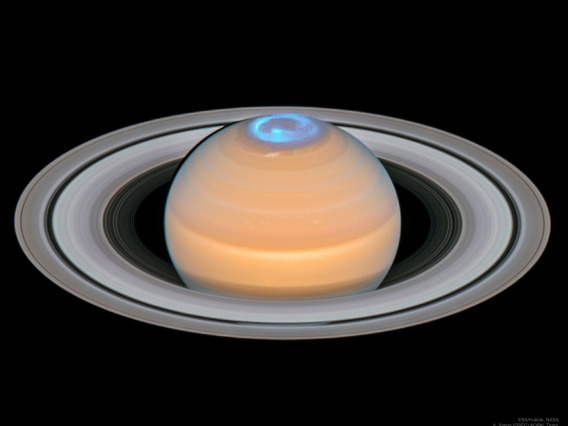 Saturn and it's aurora. (Image: NASA)